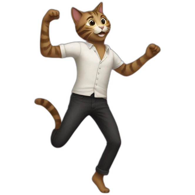 Dancing while cat emoji
