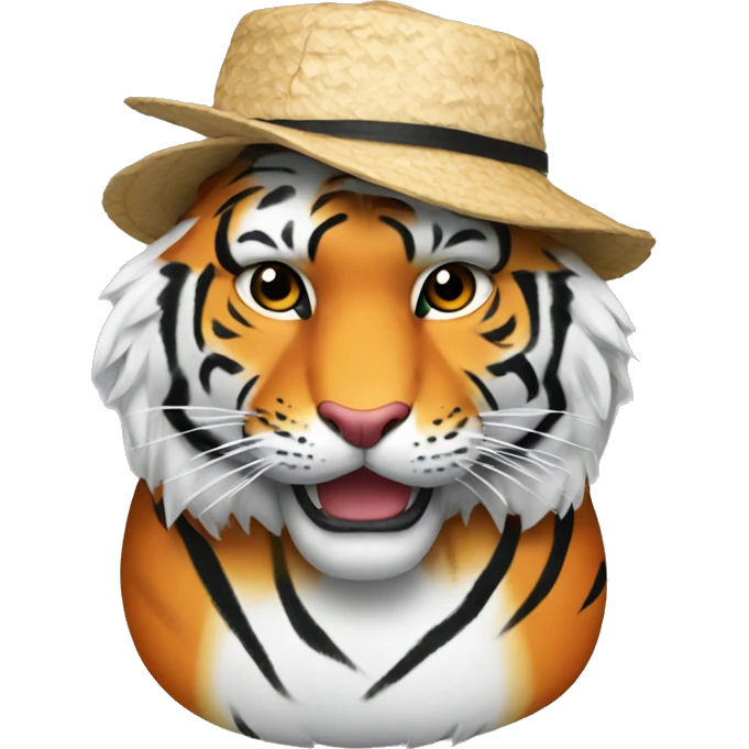 tiger wearing hat made out of sushi emoji