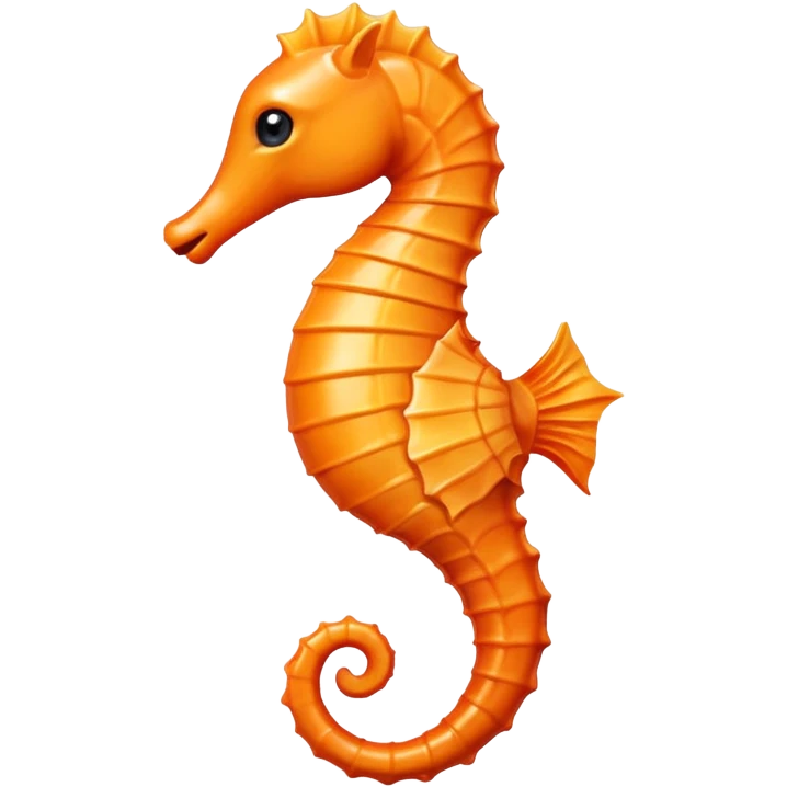 orange seahorse facing left emoji
