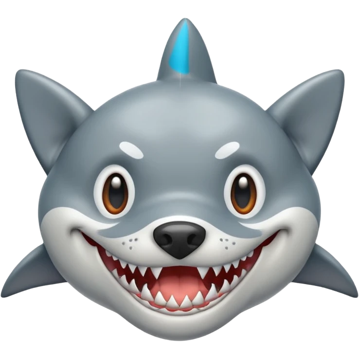 A shark in a dogs body emoji