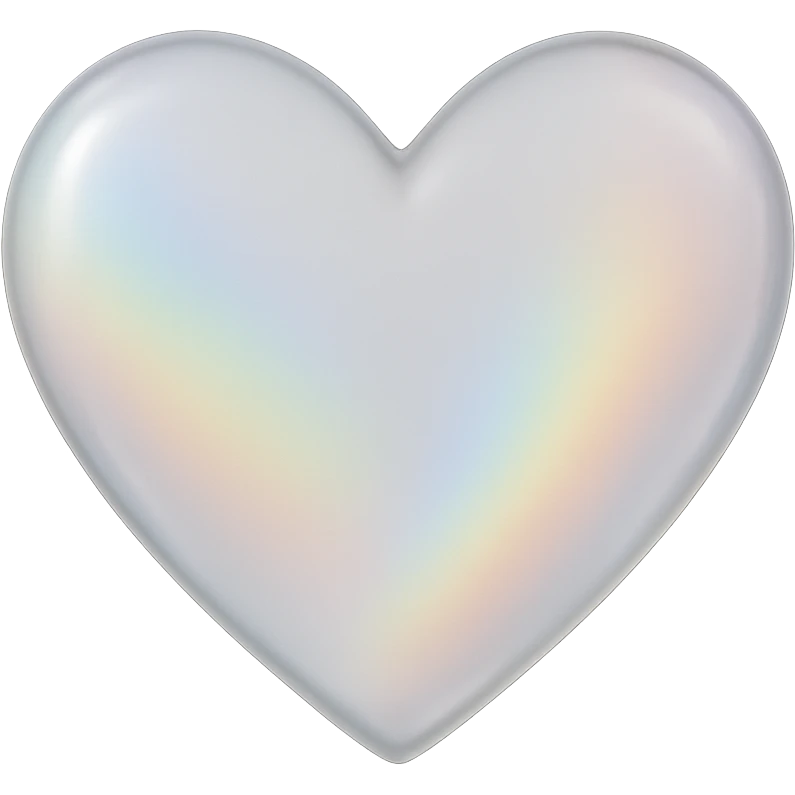 heart with a subtle rainbow reflection, no background emoji