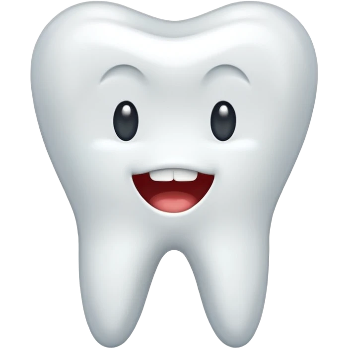 realistic tooth with no emoji like eyes and mouth emoji