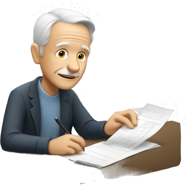 Old white man, writing a check for payment  emoji