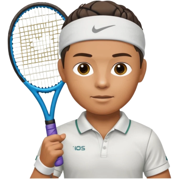 ronaldo half body with head band,half body, tennis racket emoji