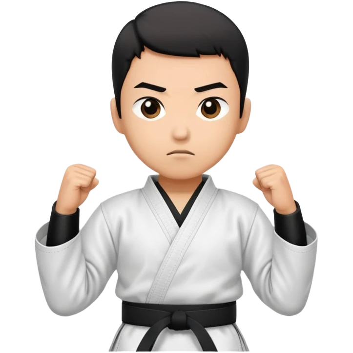 karate person wearing a black belt emoji