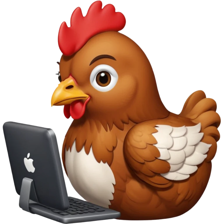 Chicken With Computer emoji