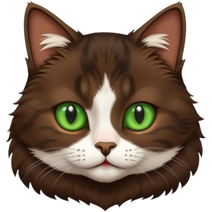 A european cat dark brown with lighter green eyes emoji