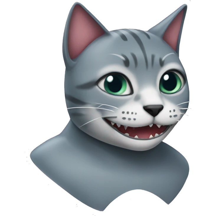 A cat mixed with a shark emoji