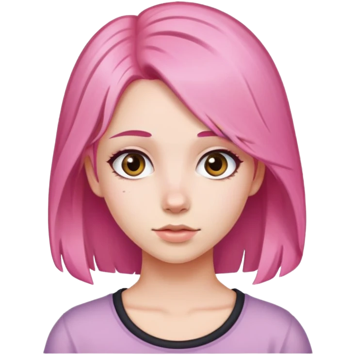 Young girl with pink hair and a brunette girl  emoji