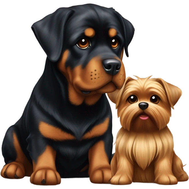 Rottweiler and yorkie emoji