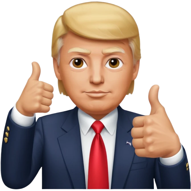 Treump avec des doit donneur emoji