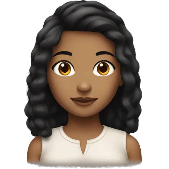 Black hair Girl Brown eyes emoji