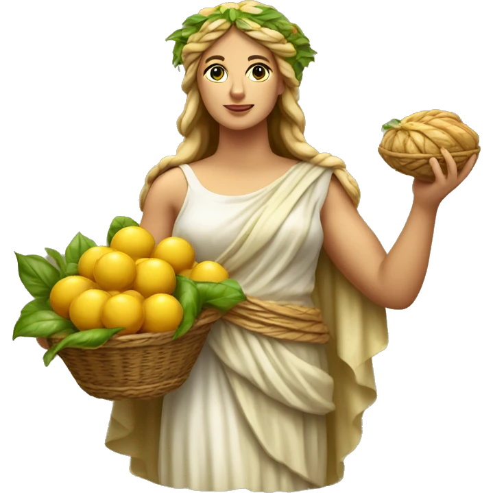 Goddess Demeter holding Cornucopia  emoji