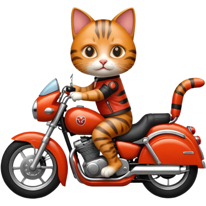 Cat on red and black motorcycle emoji