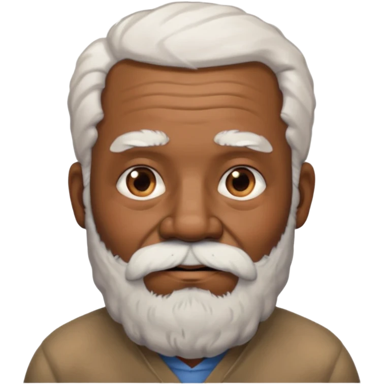 black grandpa with white hear and a big bear wrinkled as fuck emoji