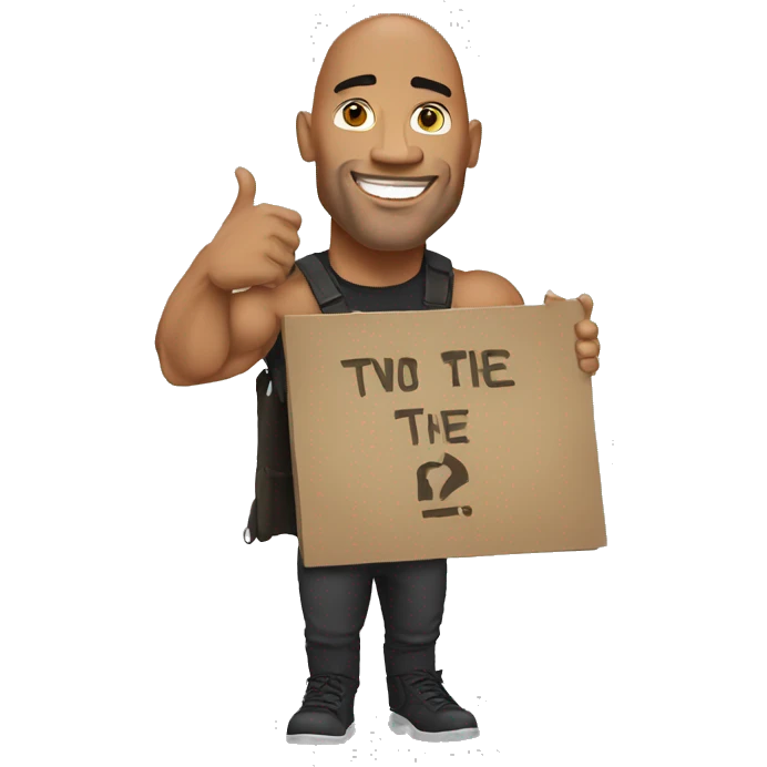 the rock holding a sign emoji