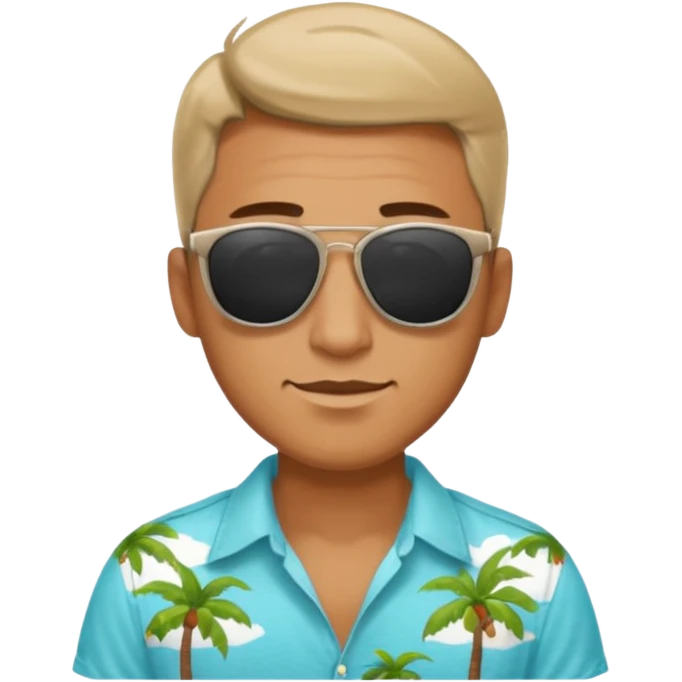 man with sunglasses and summer shirt emoji