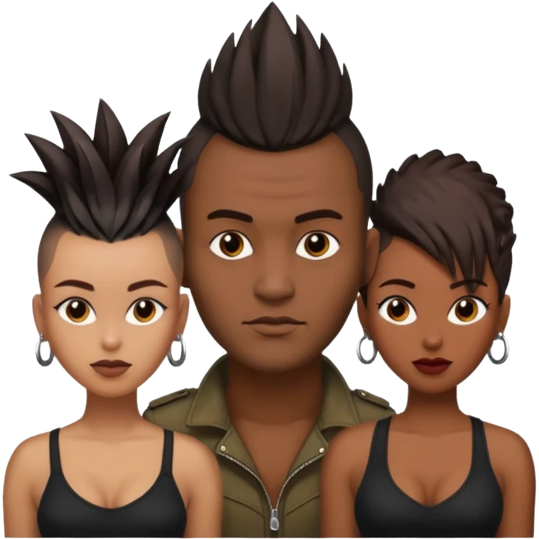 Black man with mowhak with black sexy women  emoji