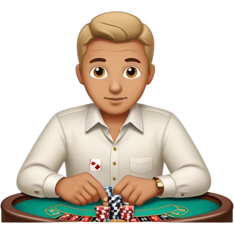 Guy play casino slots emoji