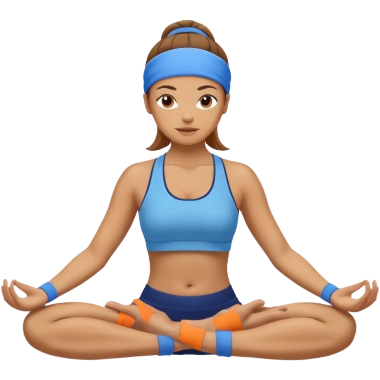 Yoga woman with blue sweatband emoji
