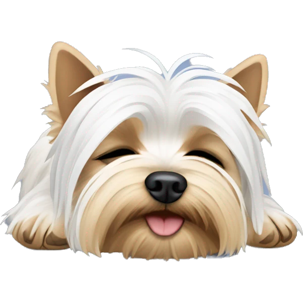 sleeping white Yorkshire Terrier emoji