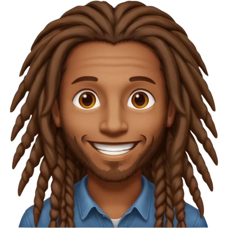 Man with long brown dreadlocks emoji