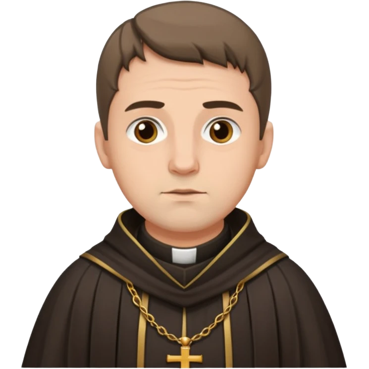 medieval priest, detailed robes, solemn expression emoji