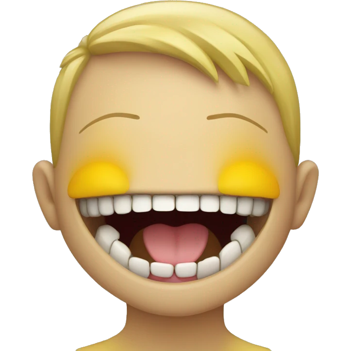 Extremely excited biting bottom lip with top 2 teeth, basic yellow circle emoji emoji