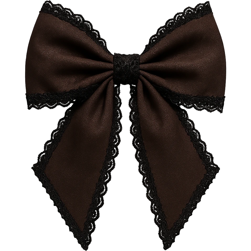 brown goth bow remove background emoji