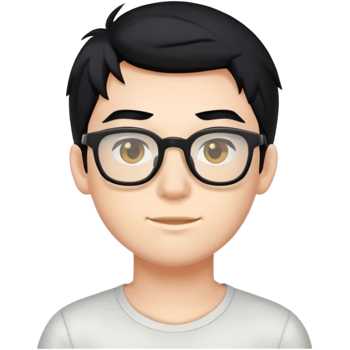 gamer boy with black hair and glasses emoji