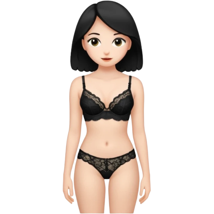 Girl wearing bra on full body emoji