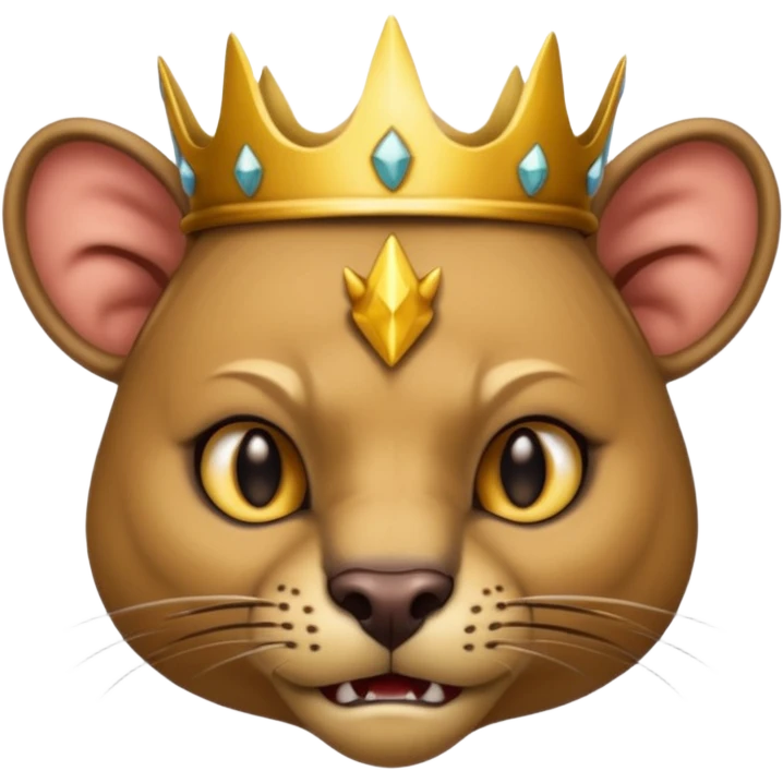 Fossa animal wearing a crown is angry emoji