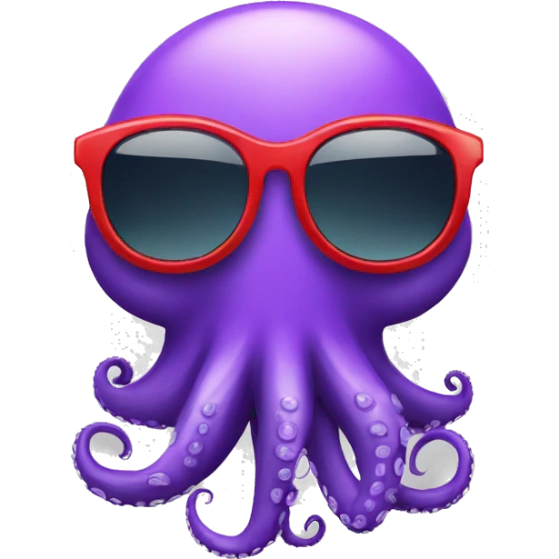red cartoon octopus sunglasses emoji