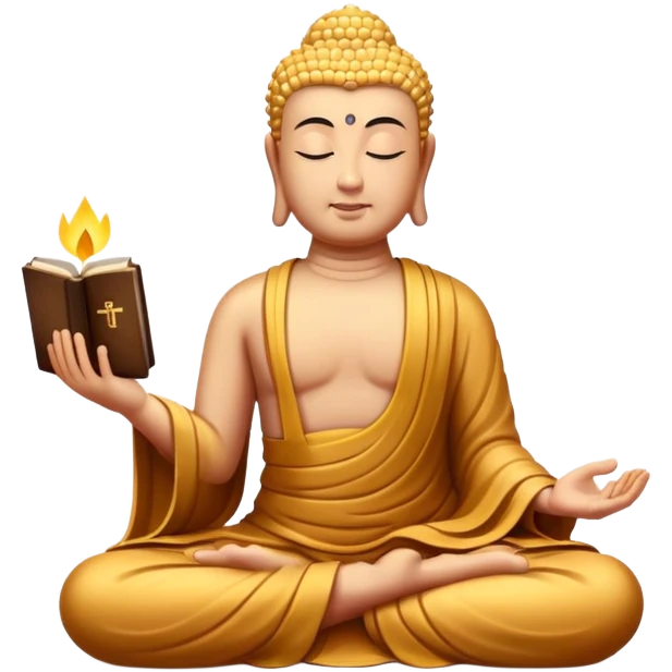Meditating Buddha Reading the Bible emoji