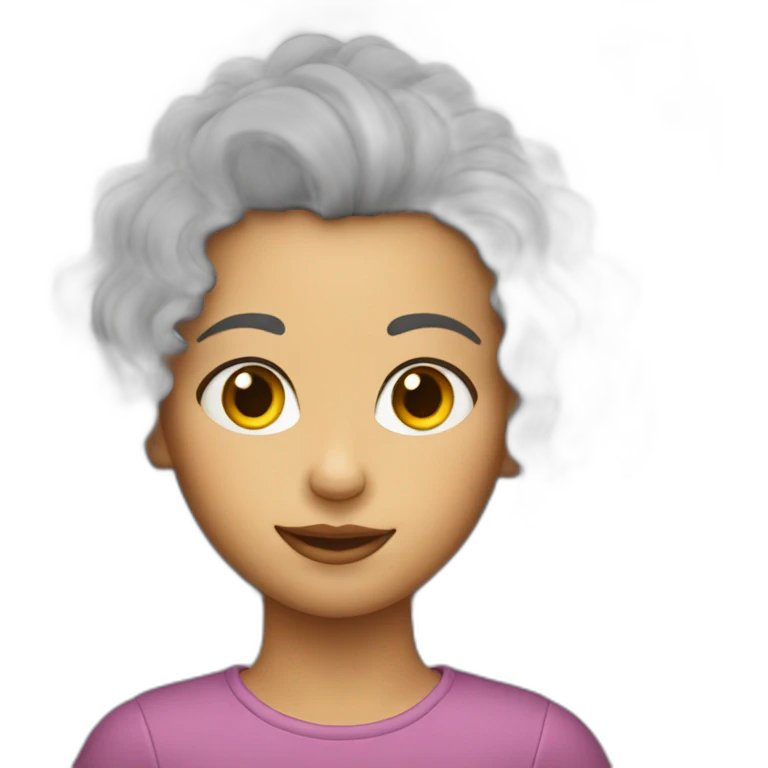 girl with rad hair in car emoji
