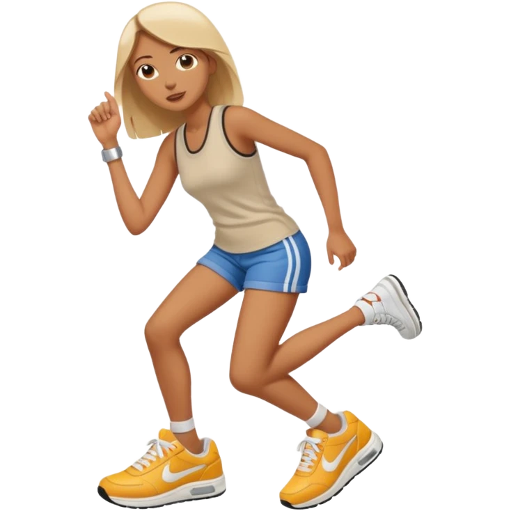 Tall girl crushing a tiny car under her foot emoji