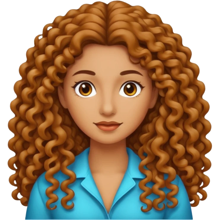 Mujer piel canela y pelo rizado largo  emoji