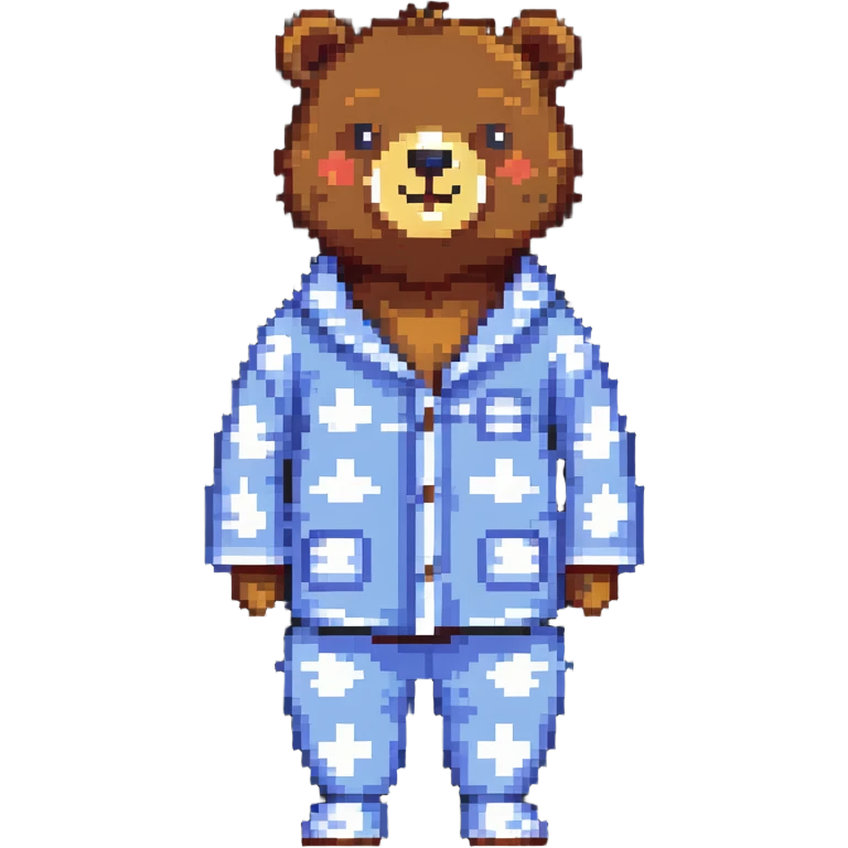 bear in pajamas standing and smiling emoji
