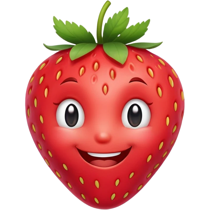 kawaii cute strawberry with smiling face emoji