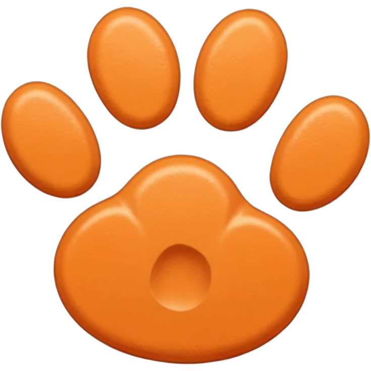 a very light pale pastel apricot orange pawprint emoji