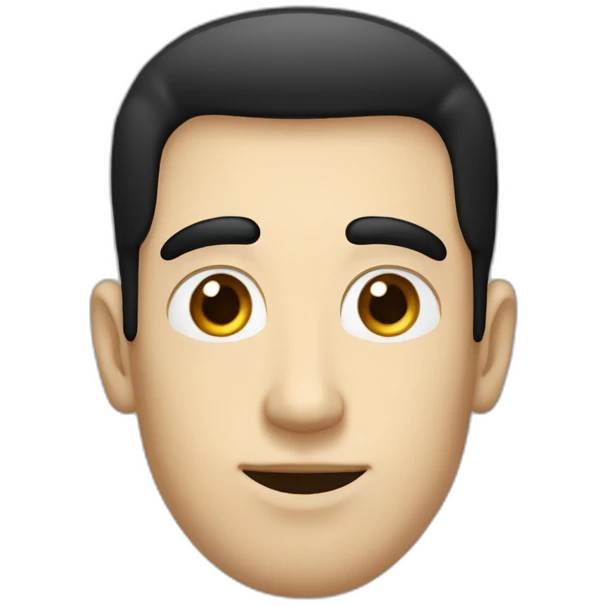 Tall man and long face.black hair and eyes.long nose.medium size mouth and big but long eyes  full height  emoji
