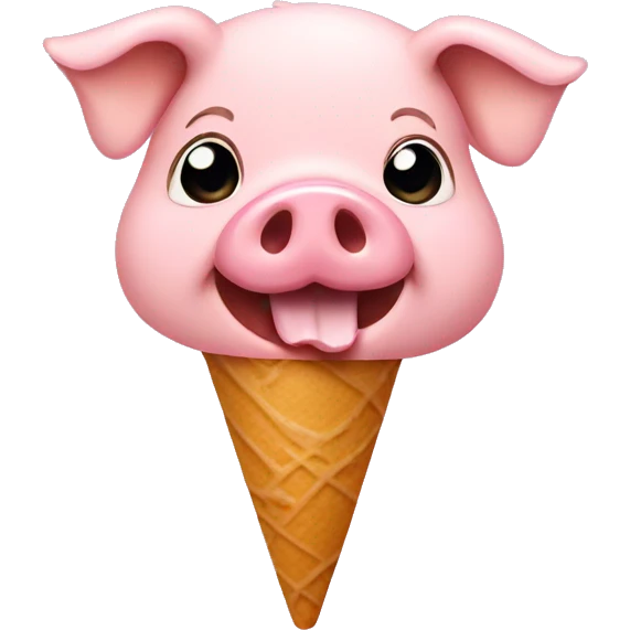 Pig eating icecream emoji