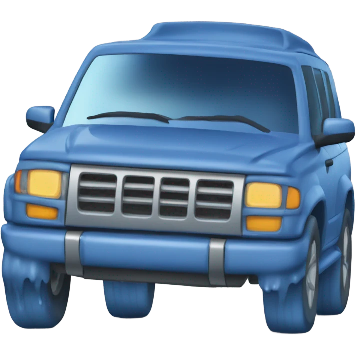 Blue suv melting in the sun emoji