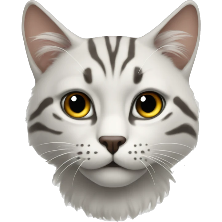 кот серо-белый emoji