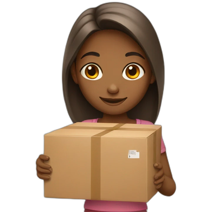 girl holding boxes emoji