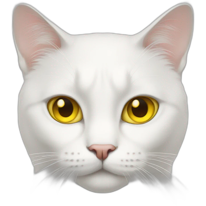 white cat with yellow eyes emoji
