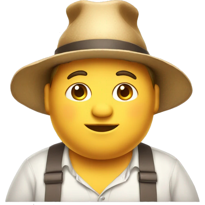 Fat shirt boy with big hat  emoji