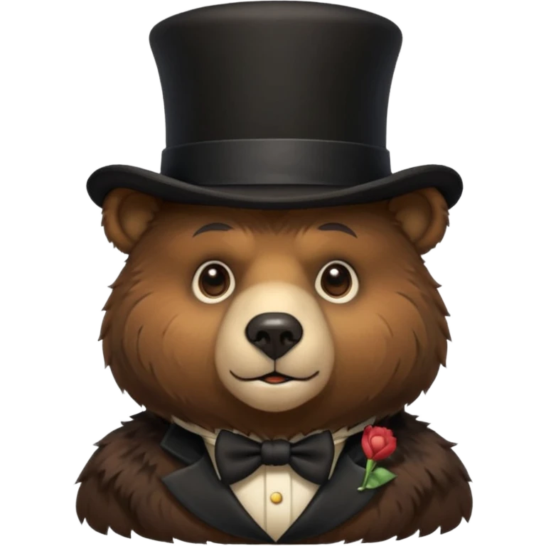 Bear with a full black tophat emoji