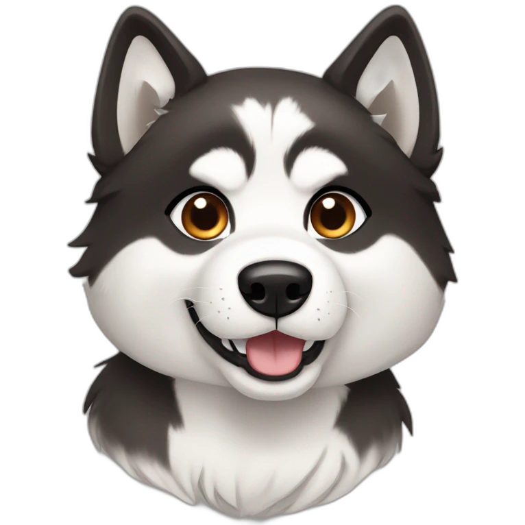 Husky brown black and white emoji