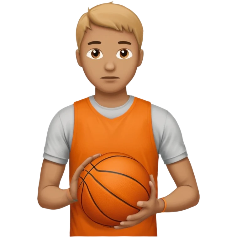 Man with deflated basketball emoji